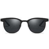 Polarized Half Frame Clubmaster Sunglasses Horn Rimmed Overlap Frame Eyewear