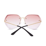 One Piece Rimless Sunglasses Women Cat Eye Glasses Oversized Candy Color Eyewear