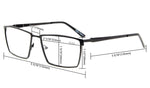 UV Protection,Anti Blue Rays,Reduce Eyestrain,Metal Frame Computer Reading Glasses