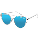 Sunglasses for Men,Metal Frame Polarized Oversized Cateyes Sunglasses
