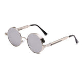 Spring Legs Steampunk Sunglasses Screws Retro Round Frame