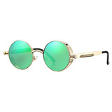 Retro Small Round Circle Steampunk Gothic Sunglasses for Men Women Metal Frame(46mm)