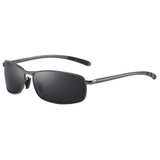 Rectangular Polarized Sunglasses Al-Mg Alloy Temple Spring Hinge UV400