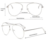Classic Metal Aviator Clear Lens Glasses Frame Eyewear
