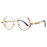 Retro Small Round Circle Steampunk Gothic Sunglasses for Men Women Metal Frame(46mm)