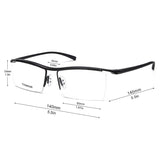 Pure Titanium Semi-rimless Business Glasses Frame Prescription Optical Eyeglasses