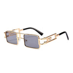 /Hip-Hop Square Metal Small Frame Clear Color Lens Sunglasses