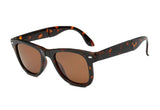 Limited Edition Horn Rimmed Polarized Folding Sunglasses with Compact Pocket