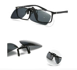 2PCS Polarized Day Night Vision Flip-up Clip-on Lens Driving Glasses Sunglasses
