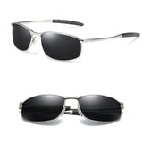 Rectangular Sunglasses For Men With Metal Frame Polarized Retro Square Sunglasses Ultra Light