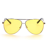 Mens Womens Night Vision Glasses for Driving Aviator Anti-glare RainDay Sunglasses