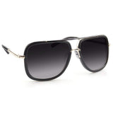 Classic Square Sunglasses Oversized Double Bar Metal Frame