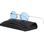 90's Vintage Small Oval Sunglasses Tinted Lens Tiny Metal Shades For Men Women 87156
