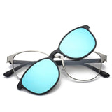 Eyeglasses Frame With Magnetic Polarized Clip On Sunglasses