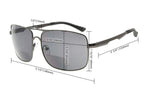 Bifocal Sunglasses Reading Sunglasses Sunreaders Men (Gunmetal, +3.50)