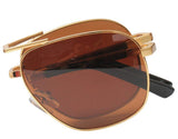 Limited Edition Metal Alloy Frame Folding Compact Pocket Aviator Sunglasses