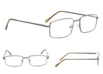 3-pack Large Rectangular Reading Glasses with Spring Temple for Men