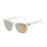 Polarized Wayfarer Sunglasses,Retro Unisex Clear Matt Frame TAC Mirrored Beach Sunglasses UV400