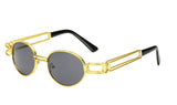 Retro Round Steampunk Sunglasses Metal Frame