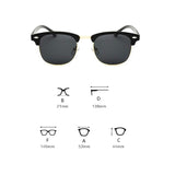 Semi Rimless Polarized Sunglasses, UV 400 Protection sunglasses for Men Half Metal Women BLACK.