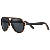 Aviator Wood Sunglasses With Polarized Lens 100% UV400 Protection