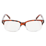 Pack of 3 Plastic Reading Glasses - Rubber Style & Feel Top Rimmed Frames with Silver Trim & Clear AC Lenses -