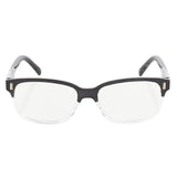 Pack of 3 Plastic Reading Glasses - Rubber Style & Feel Top Rimmed Frames with Silver Trim & Clear AC Lenses -