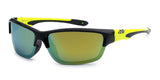 Polarized Half Frame Wrap Around Fishing Cycling Running Golf Sunglasses - Color Mirror Lens