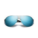 Men's Polarized Shield Sunglasses with Semi Rimless Unbreakable Frame LM061