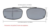 Metal Frame Rim Polarized Lens Clip On Sunglasses 2x1 1/4
