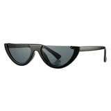 Fashion Half Rim Moon Clear Sunglasses for Women 100% UV400 Protection