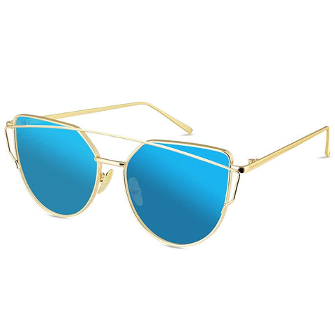 Sunglasses for Men,Metal Frame Polarized Oversized Cateyes Sunglasses