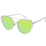 Sunglasses for Men,Metal Frame Polarized Oversized Cateyes Sunglasses
