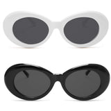Clout Goggles 2 Pack,  Bold Retro Oval Mod Thick Frame Sunglasses Round Lens