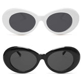Clout Goggles 2 Pack,  Bold Retro Oval Mod Thick Frame Sunglasses Round Lens