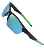 Sports Sunglasses for Men Women, Wrap Semi Rimless Frame Flash Mirror Lens