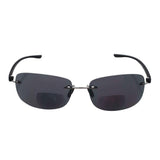 Rimless Bifocal Reading Sunglasses - Lightweight Invisible Readers with UV Ray Sun Protection -