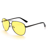 Mens Womens Night Vision Glasses for Driving Aviator Anti-glare RainDay Sunglasses