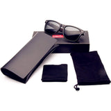 ROLLS PULIN Walnut Wood Wayfarer Sunglasses with Black Polarized Lenses UV 400 for Men or Women