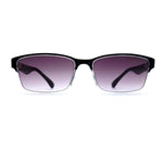 Unisex Transparent Slim Frame Sun Reader Reading Glasses Sunglasses Eyewear