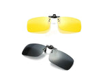 2PCS Polarized Day Night Vision Flip-up Clip-on Lens Driving Glasses Sunglasses