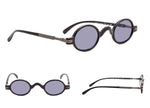 5-pack Mini Oval Round Reading Glasses with Spring Temple include Sun Readers