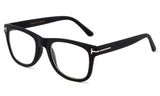 Newbee Fashion -Perfo Modern Look Squared Wayfarer Style Thick Frame Fashion Clear Lens Glasses