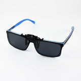 Polarized Rectangle Flip Up Clip On Sunglasses Over Prescription Glasses And Readers