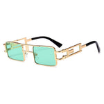/Hip-Hop Square Metal Small Frame Clear Color Lens Sunglasses