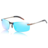 Rimless Aviator Sunglasses Polarized Lightweight Metal Frame for Men