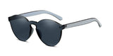 My Shades - Transparent Solid Color Flat Lens Retro Round Sunglasses