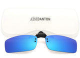 Polarized Clip-on Flip Up Metal Clip Rimless Sunglasses for Prescription Glasses