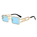 /Hip-Hop Square Metal Small Frame Clear Color Lens Sunglasses