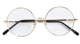 Retro Round Optical Spring Hinge Metal Glasses Frame Clear lens